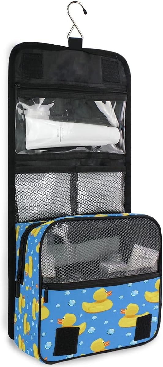 Yellow Ducks Travel Makeup Bag Hanging Toiletry Pouch Organizer Handbag