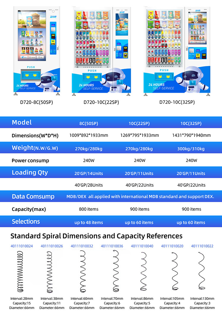 AC110V/220V Custom Kiosk Manufacturing Snack And Drink Combo Vending Machine