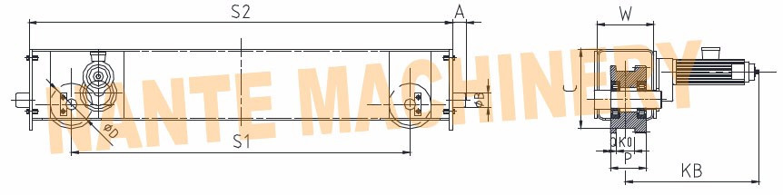 Overhead And Gantry Crane Open Gear End Carriage / Crane Components Light Duty