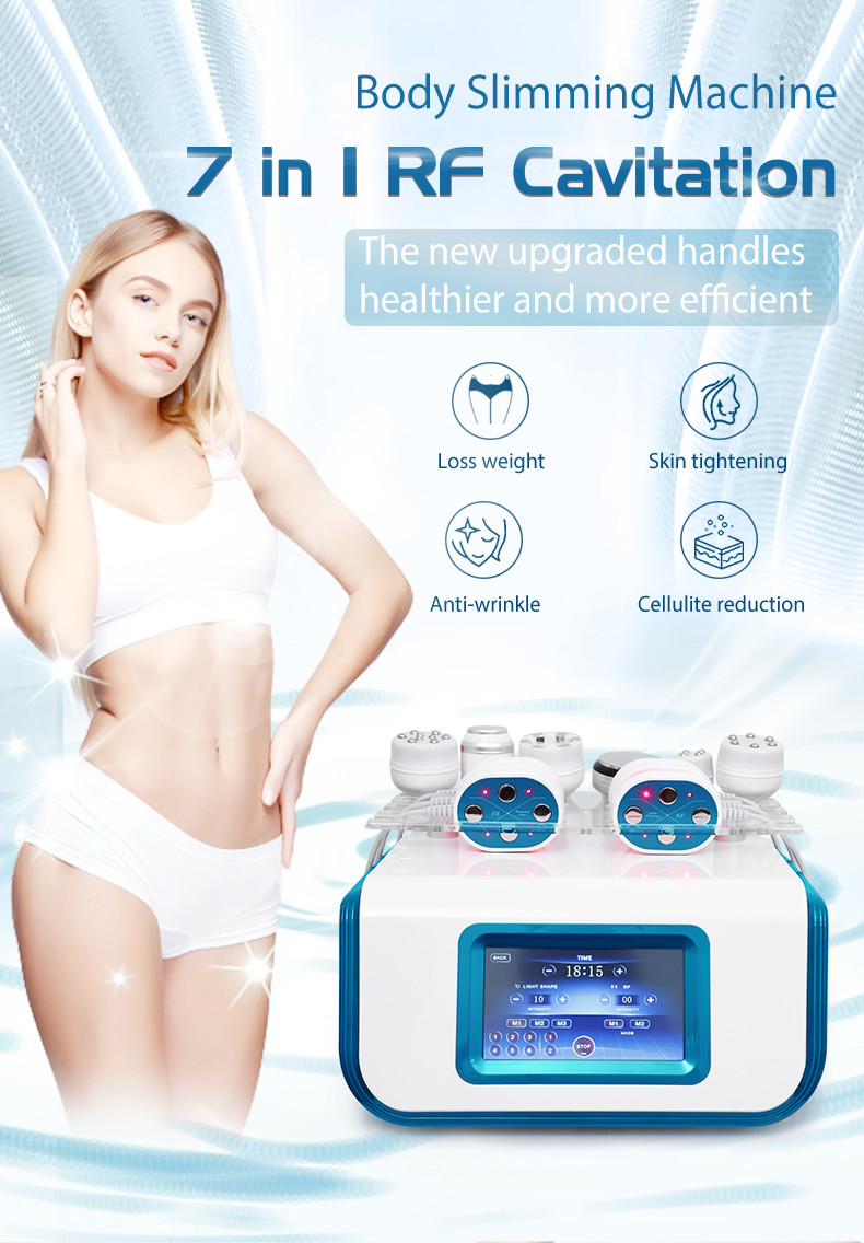 40K Vacuum Cavitation Machine 7 In 1 Ultrasonic Liposuction Laser RF Beauty Device