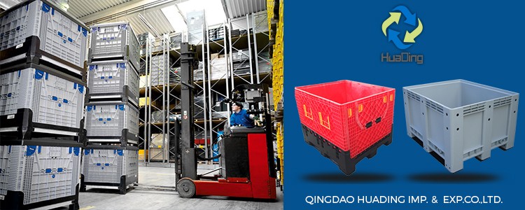 Warehouse Storage Containers Foldable Container Heavy Duty HDPE ( Common & Virgin Material Available) with Wheels and Handle 1T