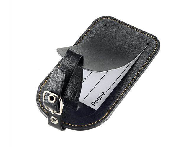 Gold Stamping PU Leather Travel Luggage Tag With Buckle Strap Advertising Gift