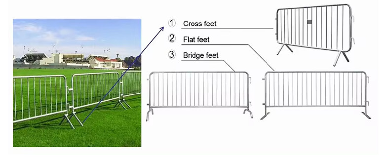 Hot Dipped Galvanized Removable Safety Barriers 2.1M Construction Crowd Control Fence