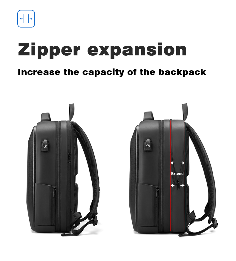 OEM ODM Waterproof Hard Shell Backpack 15.6inch Usb Laptop Backpack