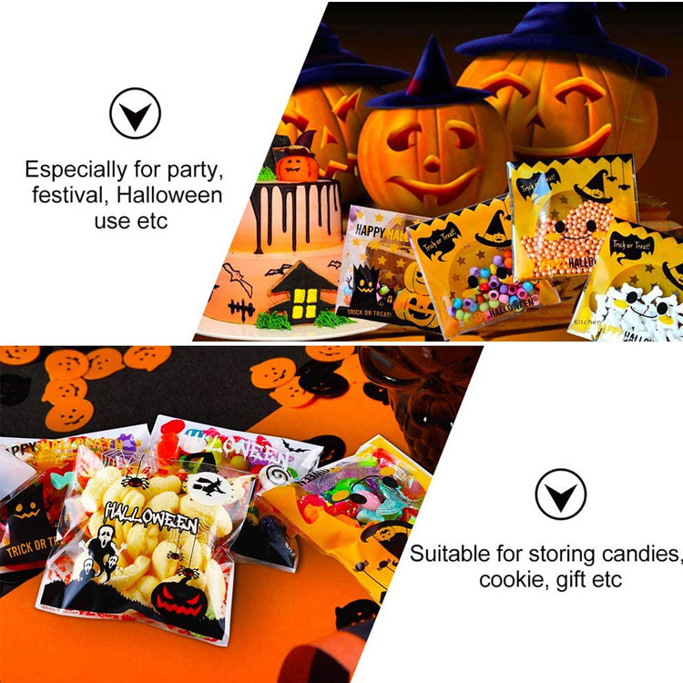 Self Adhesive 10*10cm OPP Poly Packaging Bag For Halloween Treat