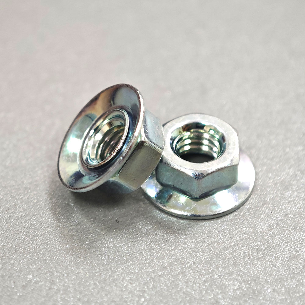 M16 Color Zinc Hexagon Flange Nut Passivated Finish for Heavy Industry