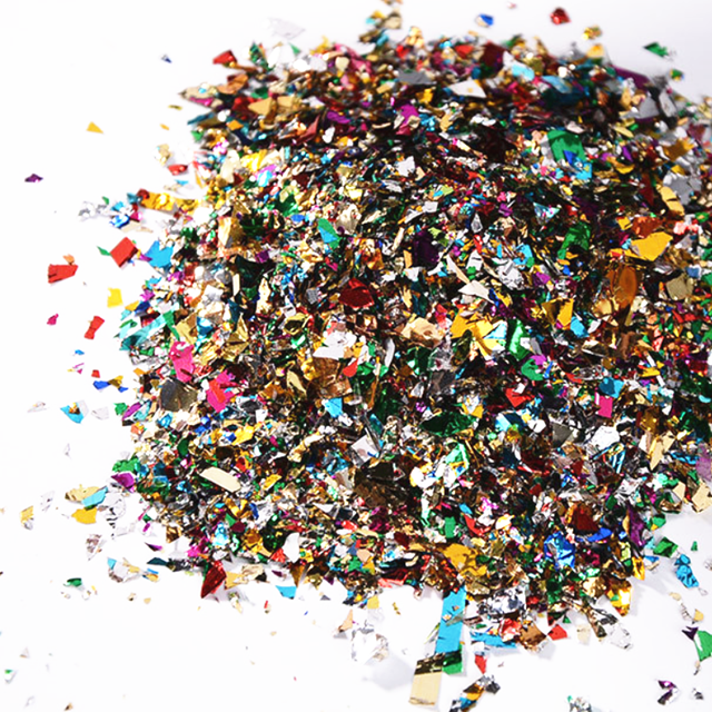 Mixes Party Candy Paper Fragments Colorful Illusion Color Broken Glass Sticker Candy Ornament Paper White Diamond Lens Glitter