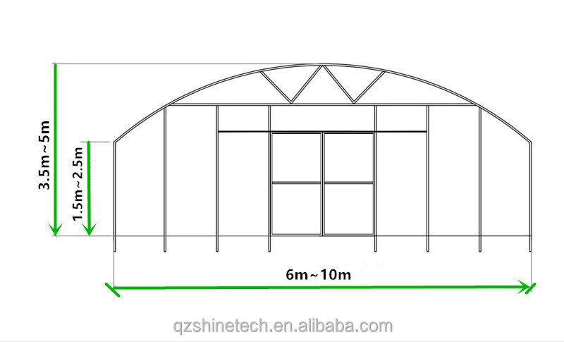 Single Span Agricultural Greenhouses Shading Net Film Greenhouse For Tomato Planting