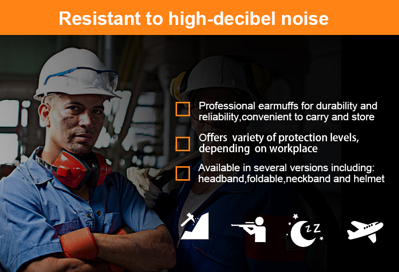 EM124 CE EN352 ANSI AS/NZS Approval 31dB Industry Safety Earmuffs for Noise Reduction