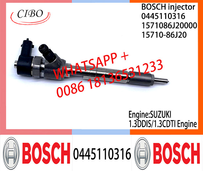 BOSCH injetor 0445110316 Common fuel Injector 0445110316 1571086J20000 15710-86J20 for SUZUKI 1.3DDIS/1.3CDTI