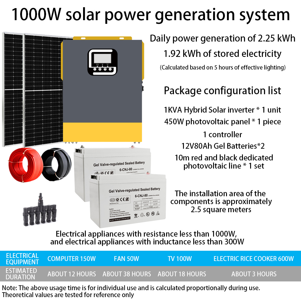 1kw Off Grid Solar Energy System With Monocrystalline Silicon Solar Panel