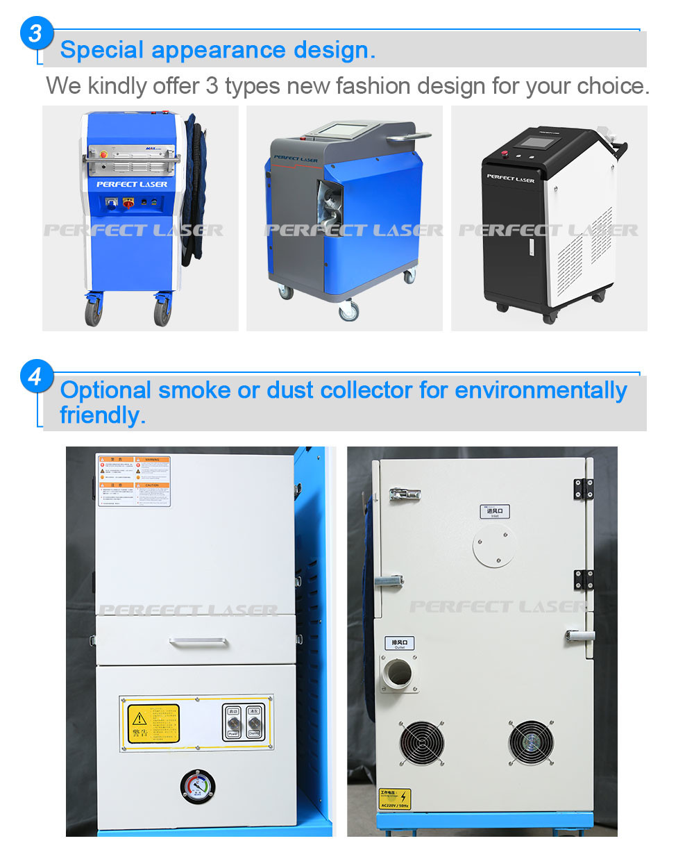 100w 200w 500w Industrial Rust Remover Machine Metal Cleaning With 9.6 Inch LCD Control Screen