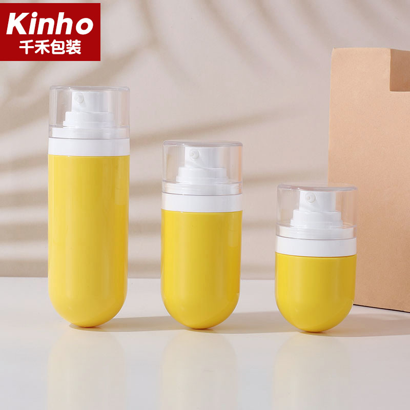 Mini Cosmetic Airless Bottle Single Wall 15ml 30ml 50ml Pump ABS Upside Down Cute