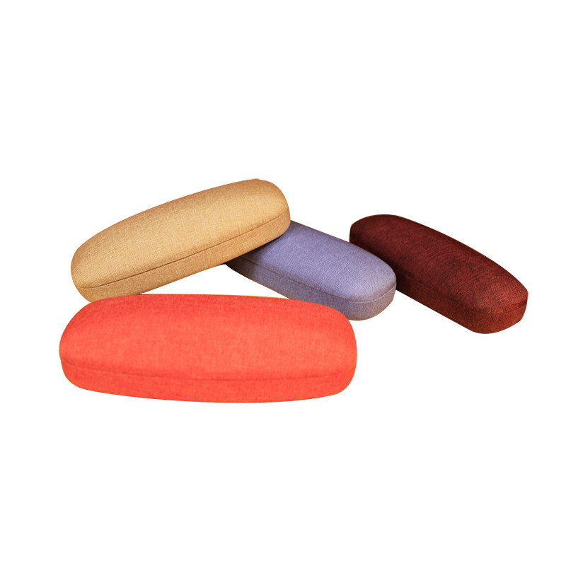 Multi Color Linen Shell Hard Optical Case PU Metal Eyeglass Case