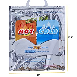 12" by 13" thermal bag