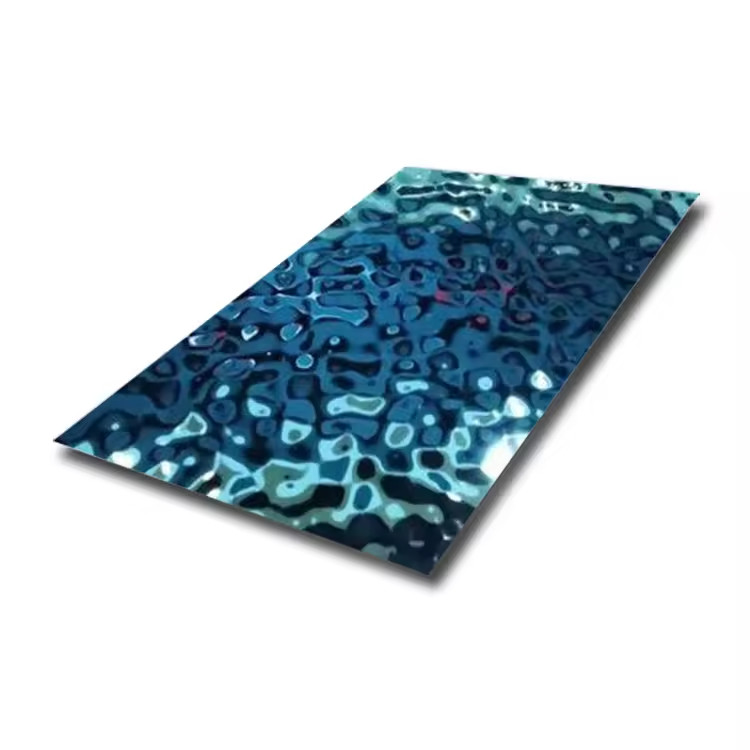 Decorative Water Wave Bright Corrugated Plate Mirror Sliver Water Ripple Stainless Steel Sheets Ceiling Panels For Hotel