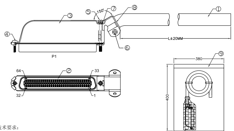 RJ21 IDC Cable Assembly 90 Degree Or 45 Degree Metal Cover Outlet