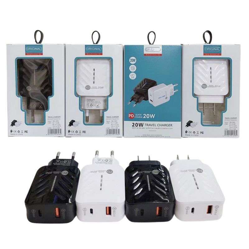 QC3.0 PD 20W Travel Adapter Type C Moisture Proof Dust Proof