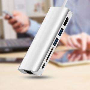 Buy cheap USB hub adapter for mac book pro usb hub type-c adapter h d m i sd with usb HUB 3.0 charger 6 ports product