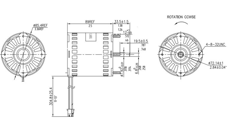 3.3 inch Diameter Shaded Pole Motor / Bathroom Kitchen Refrigeration Fan Motors