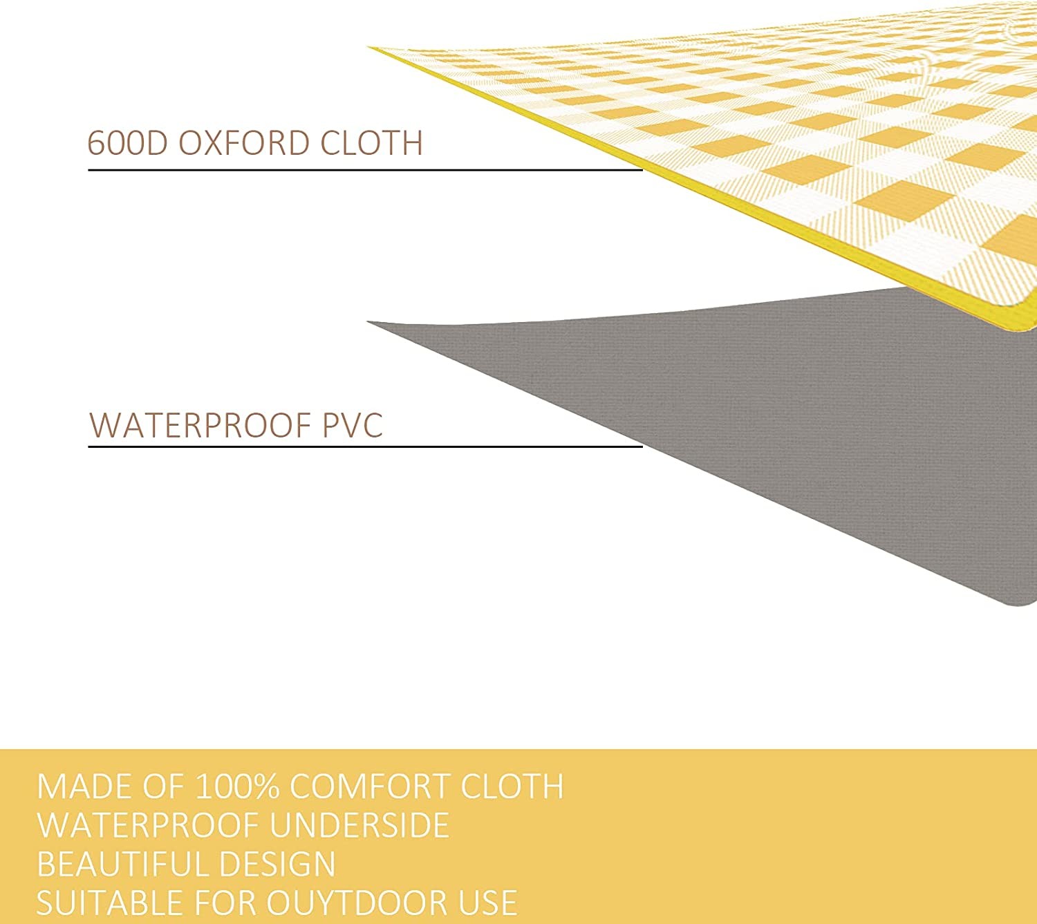 Foldable Water Resistance Sand Mat Picnic Blanket For Beach Camping Hiking Travel