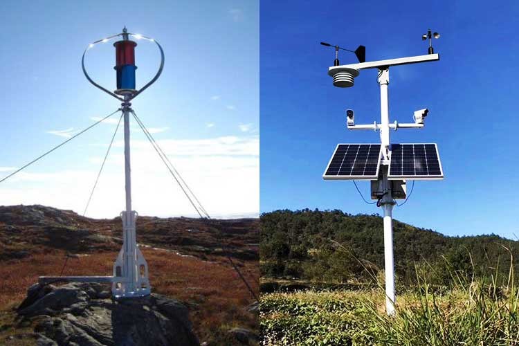Energy Saving Hybrid Solar And Wind Power Generation Weather Monitoring