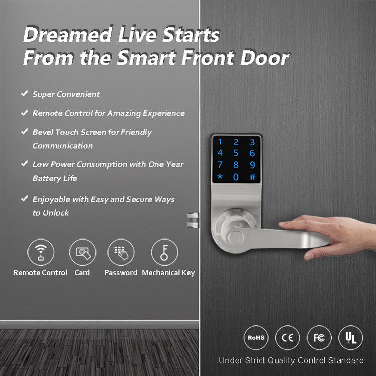 Digital Electronic Keypad Door Lock Code Card Remote Control Elgant Acrylic Touch Screen