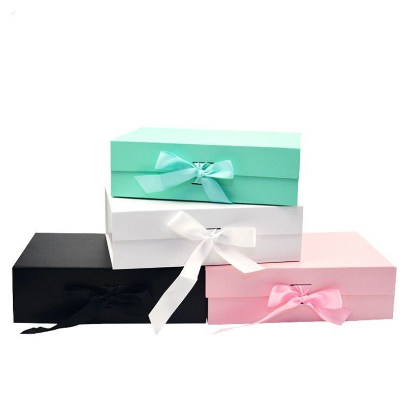 Elegant Packaging Boxes 100% Recycled Paper Ribbon Tie Magnetic Gift Boxes with Matte Finish for Promotions