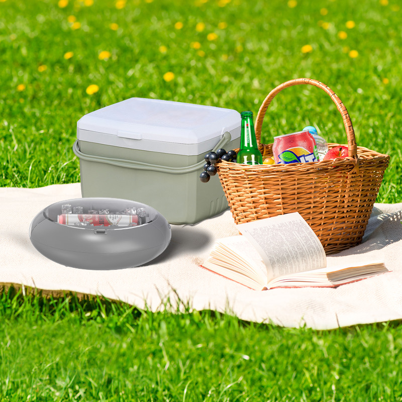 21kg/Box Lightweight Grey Beverage Cooler, Powered By AA Batteries