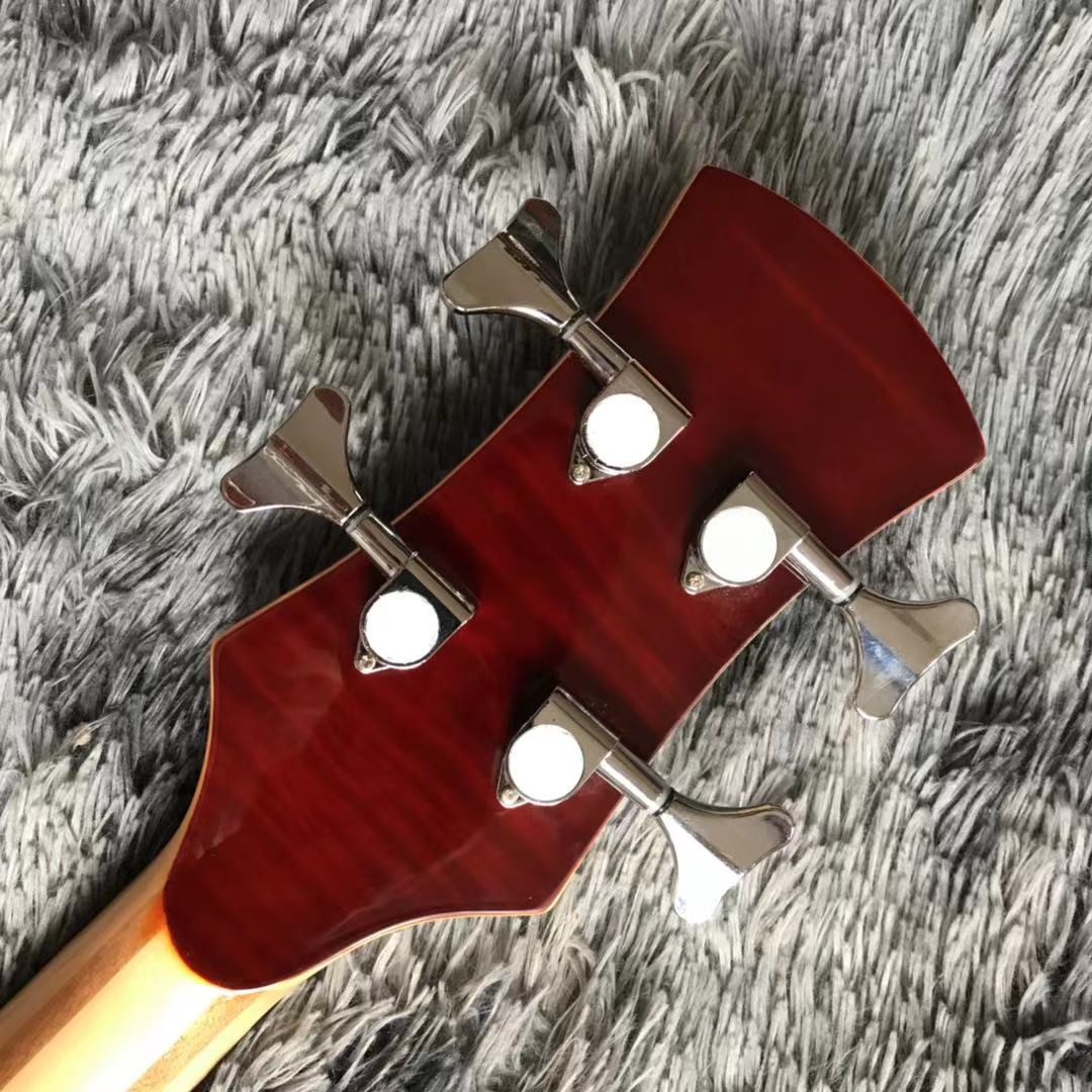 Custom Grand ALEM Mark King Deluxe Custom 4 Strings Neck Through Body Cut Bottom Heart WALNUT Guitar Bass