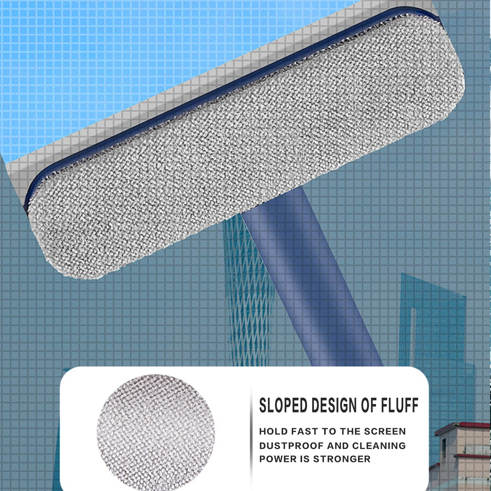 Multifunctional Window Screen Cleaner Brush Long Handle Multipurpose Screen Brush