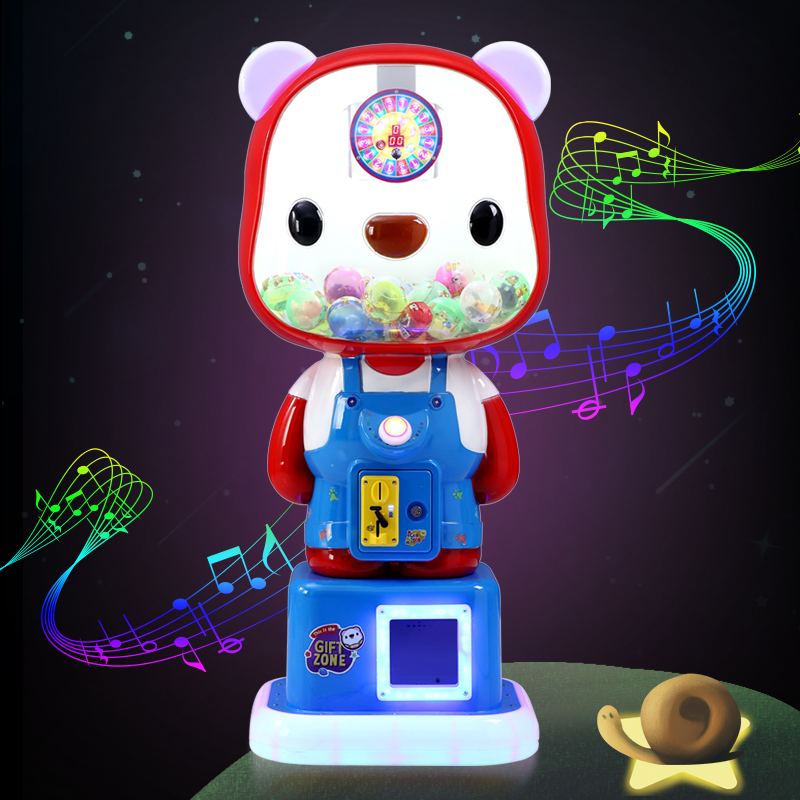 2022 arcade coin operated cute bear capsule lollipop toy vending machine for indoor game zone