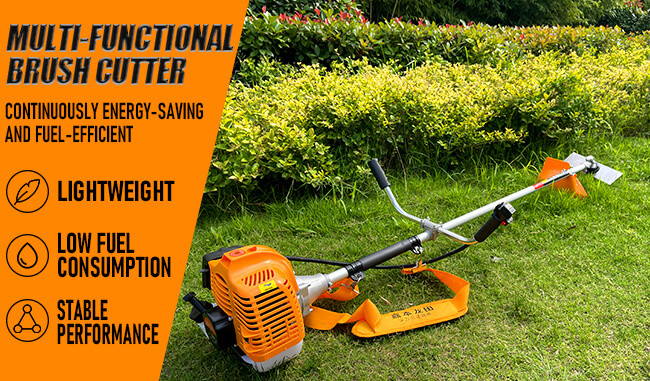 1.25KW Gasoline Brush Cutter 42.7cc/52cc Grass Cutter Machine