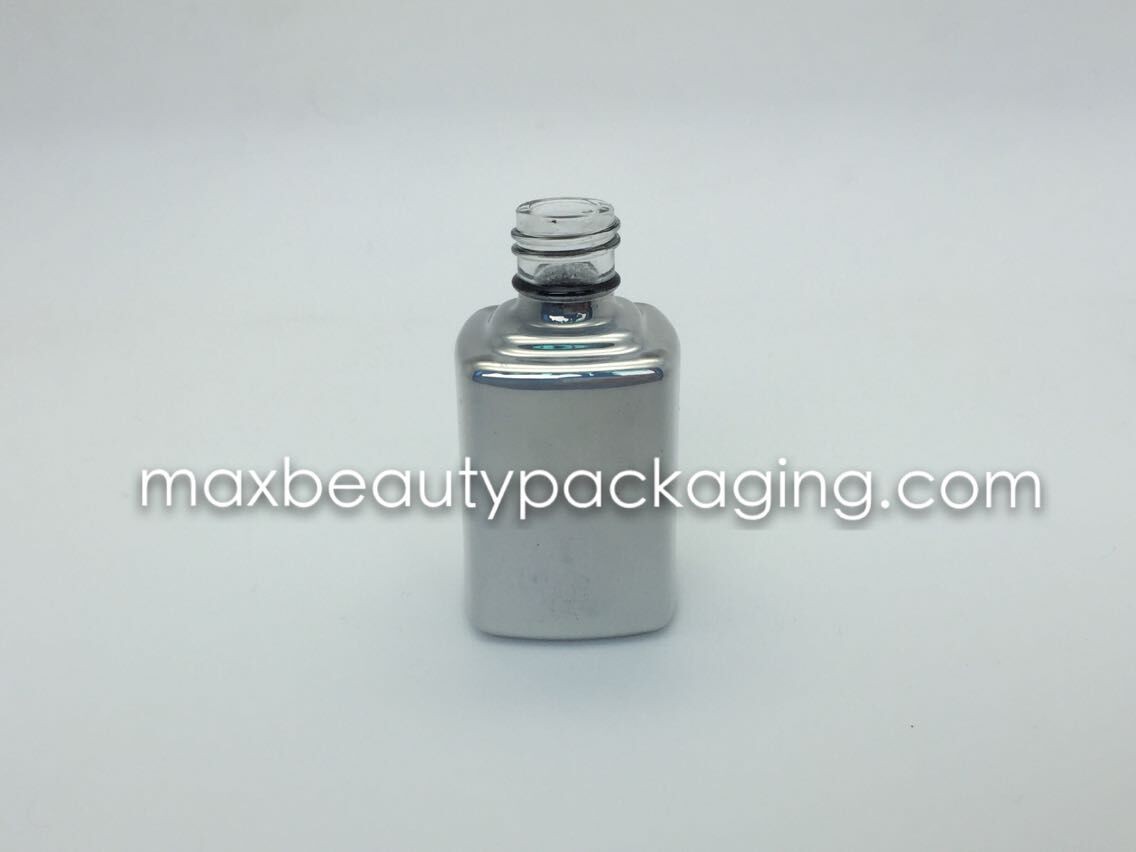 thick and strong powder coating gel polish bottle UV metallic silver color coating gel bottle nail polish packaging
