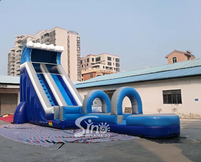 Outdoor Blow Up Commercial Big Kids Inflatable Water Slides For Water Park 0.55mm Pvc Tarpaulin