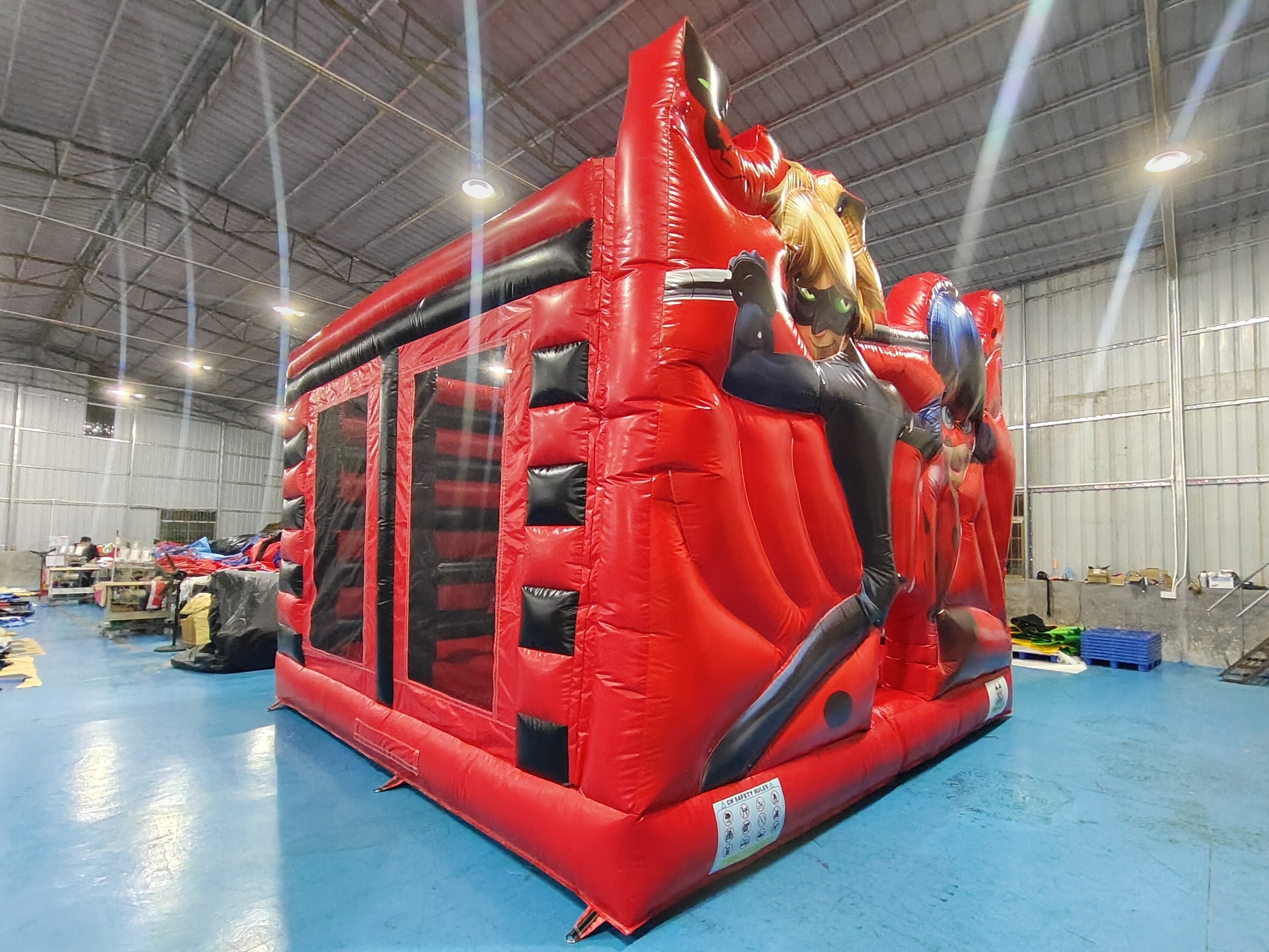 Digital Printing Inflatable Bounce House With Slides Miraculous Ladybug Inflatable Jumping Castle For Kids