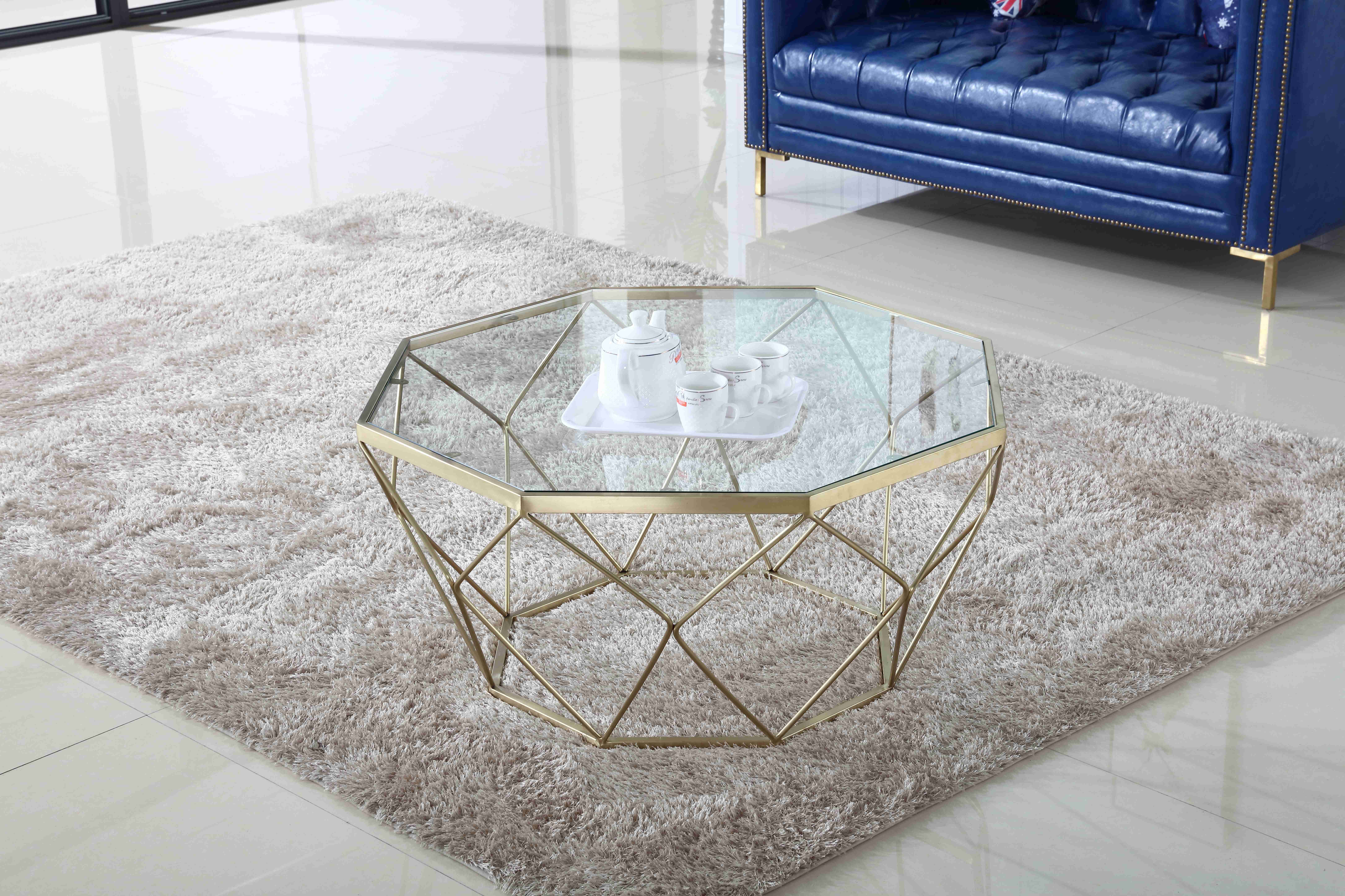 Stainless Steel Modern Glass Coffee Tables Stylish Tea Table Living Packing Pearl Room