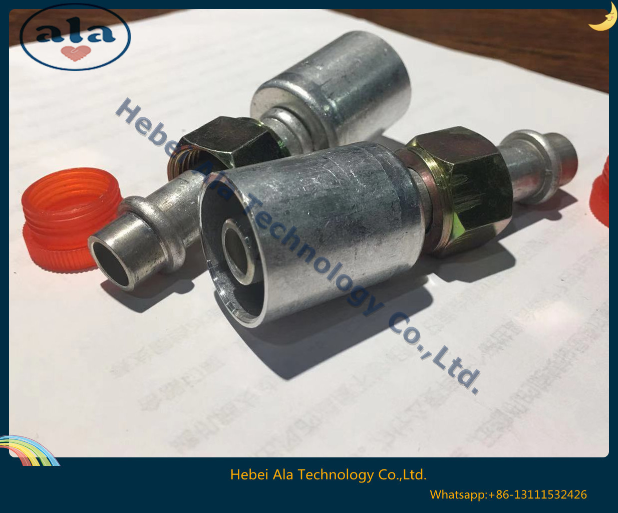 Female O-Ring fittings Aluminium joint with iron cap Connectors auto air conditioning hose ends ACO-ring female fittings