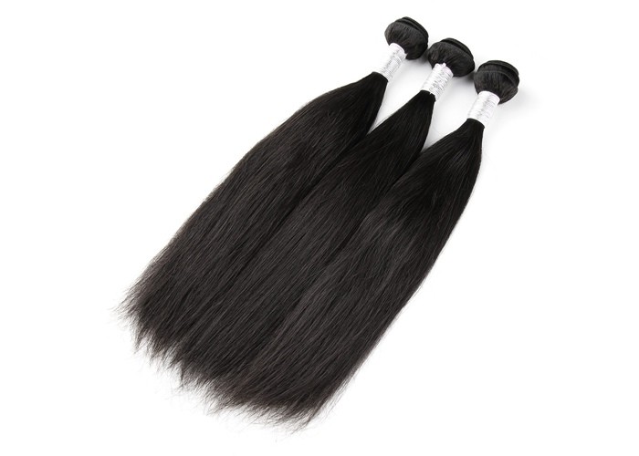 Remy Virgin Human Hair Extensions Natural Black , Peruvian Human Hair