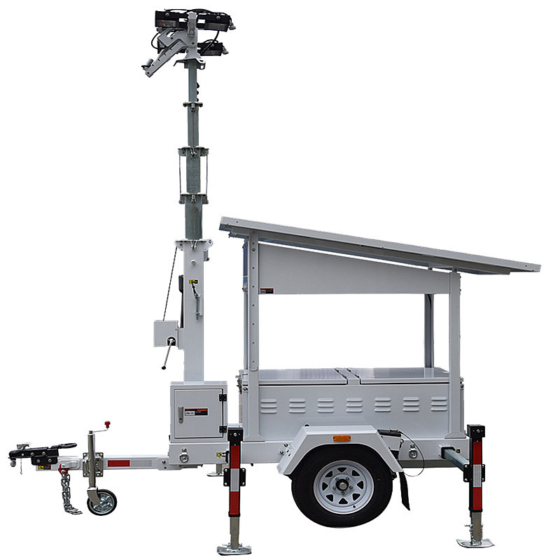 Mobile Solar Light Tower Running Time 19.2 Hours Construction Light Towers Trailer Light Tower