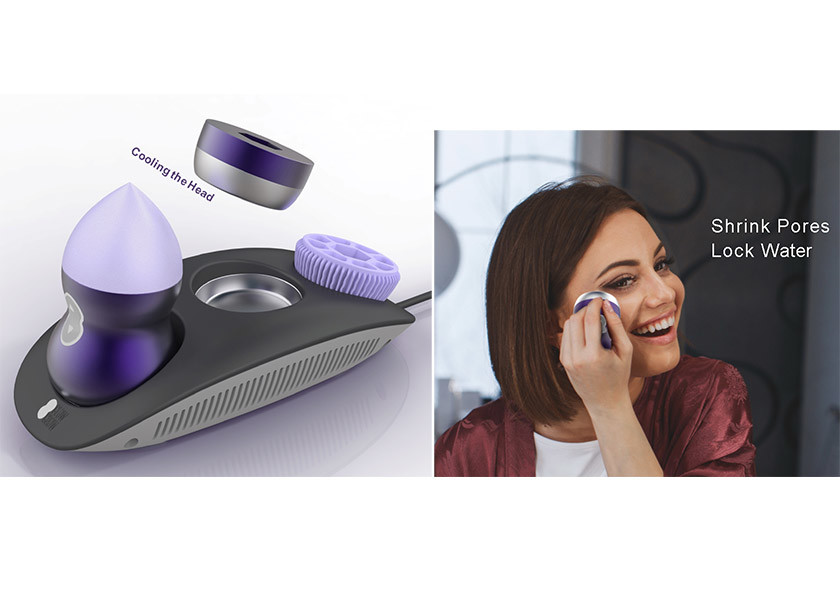 Hot And Cool Rechargeable Face Massager Facial Cleansing Brush Anti - Aging