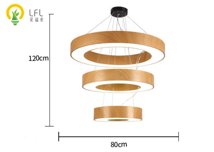 Circle Ring Commercial Pendant Lighting Fixtures , 36W 1000mm Round LED Ceiling Light