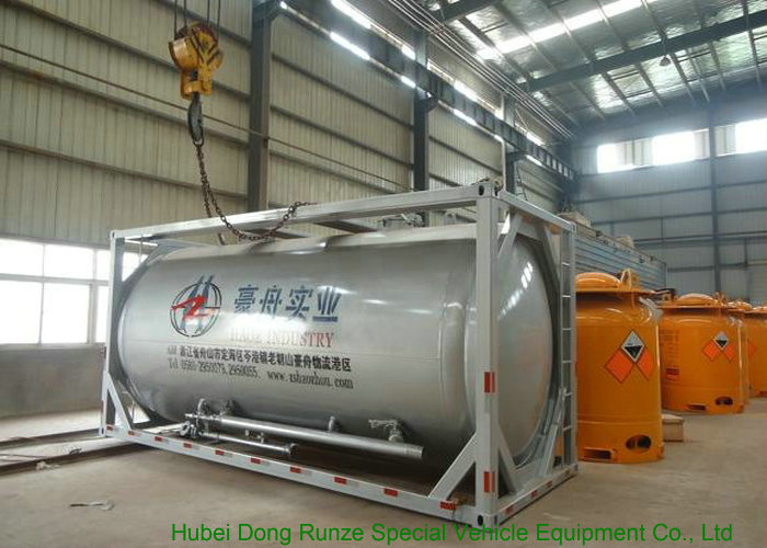 20FT Bulk Cement Tank Containers 20000L - 22500L With Carbon Steel Frame