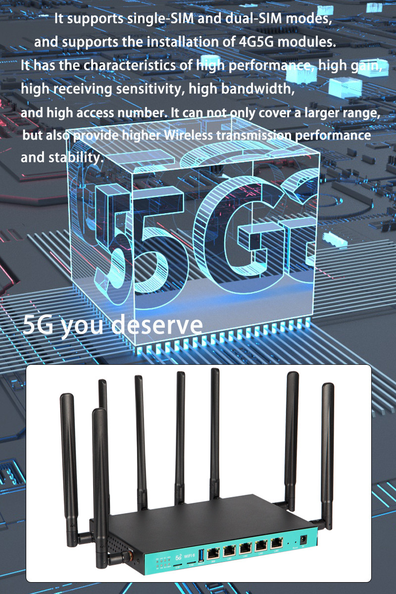 Industrial Grade 5G Wifi Routers Dual Band 5g Gigabit Router 1800Mbps