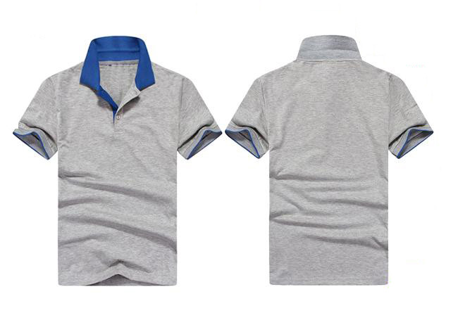 Mens Business Polo Shirts Anti - Shrink Plain Color With 3 Plastic Buttons