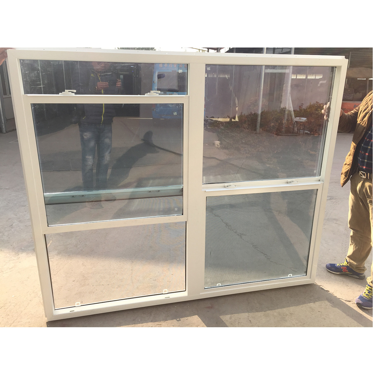 Plastic Vertical Sliding UPVC Single Hung Windows American House Vinyl Window