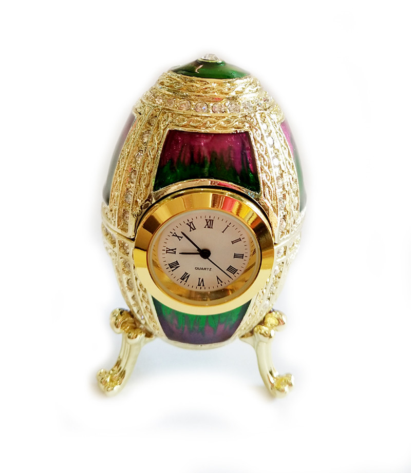 Enamel Faberge Easter Egg Jewelry Box Metal Decorative Faberge Egg Jewelry Box Pewter Easter egg Russian trinket box