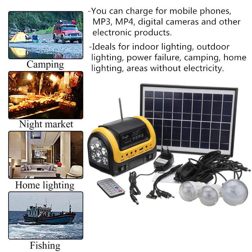New Portable Solar Lamp with 3 LED Solar Lamp with Mobile Charge 5W 6V Solar Light
