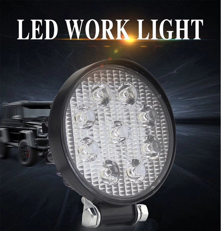 60 Degree 27W Round Flood Waterproof LED Work Lights