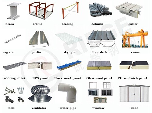 H Section Steel Structure Shed Fast Assemble Custom Steel Hay Storage Buildings